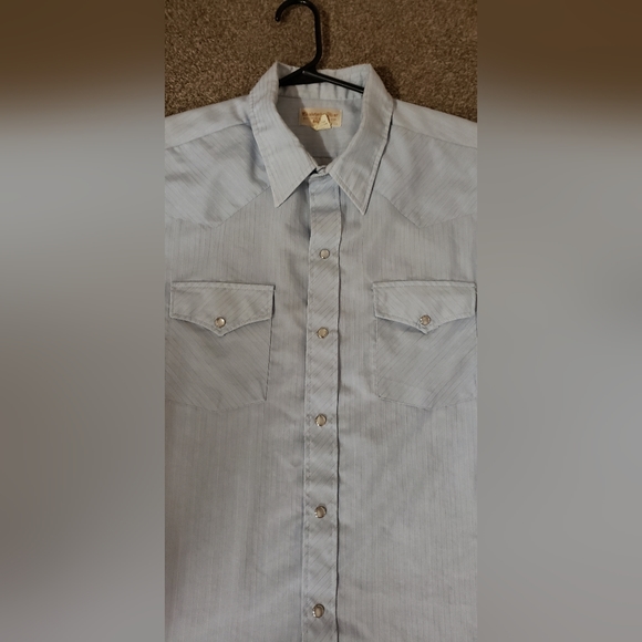 BIG TALL Christopher Hart Long Sleeve Light Blue Men's Button Up Dress Shirt - Picture 3 of 6